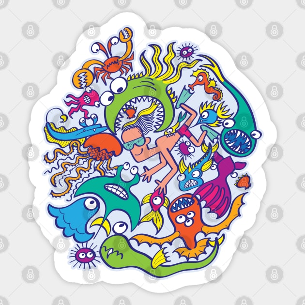 Strengthen friendship bond with weird and dangerous sea creatures Sticker by zooco